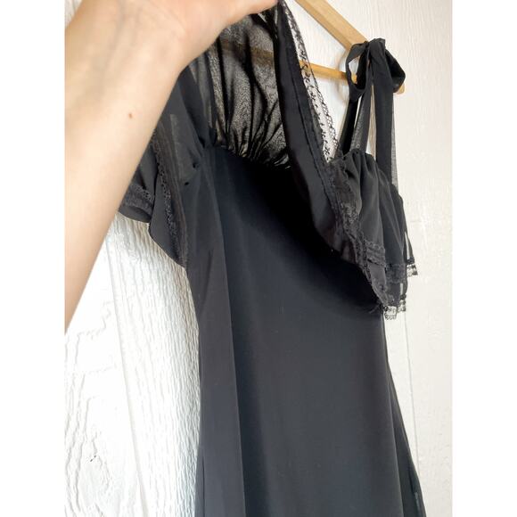 TULAROSA X REVOLVE Black Lace Trim Ruffled Maxi XS - Picture 7 of 13